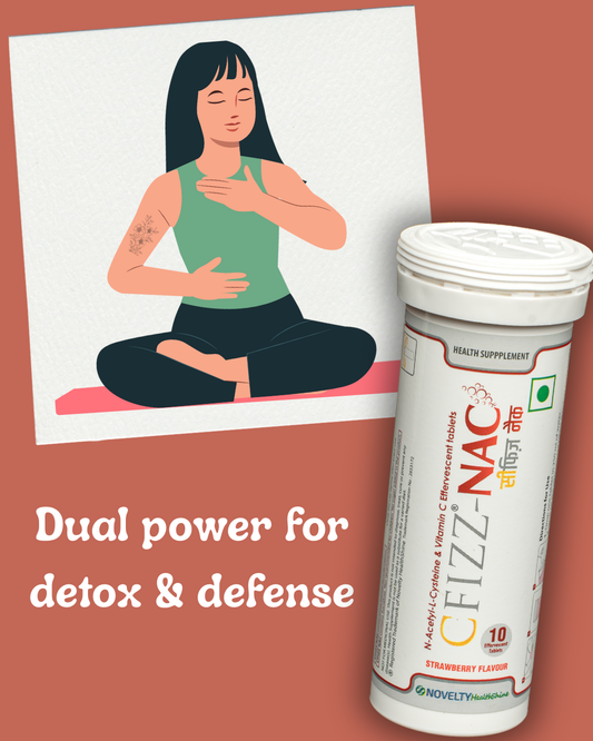 Supplement container on a red background