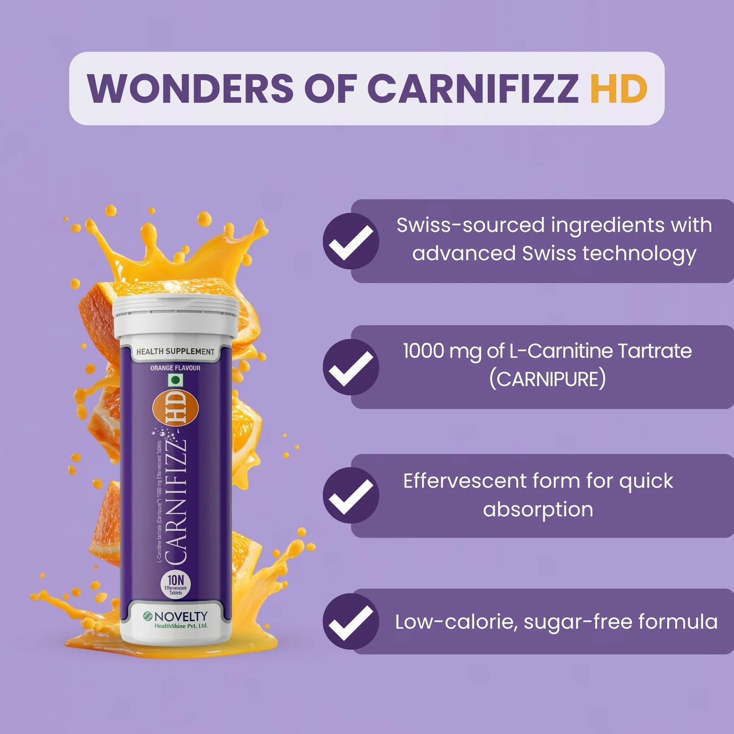 CARNIFIZZ-HD – Effervescent L-Carnitine Tablets for Muscle Energy & Recovery