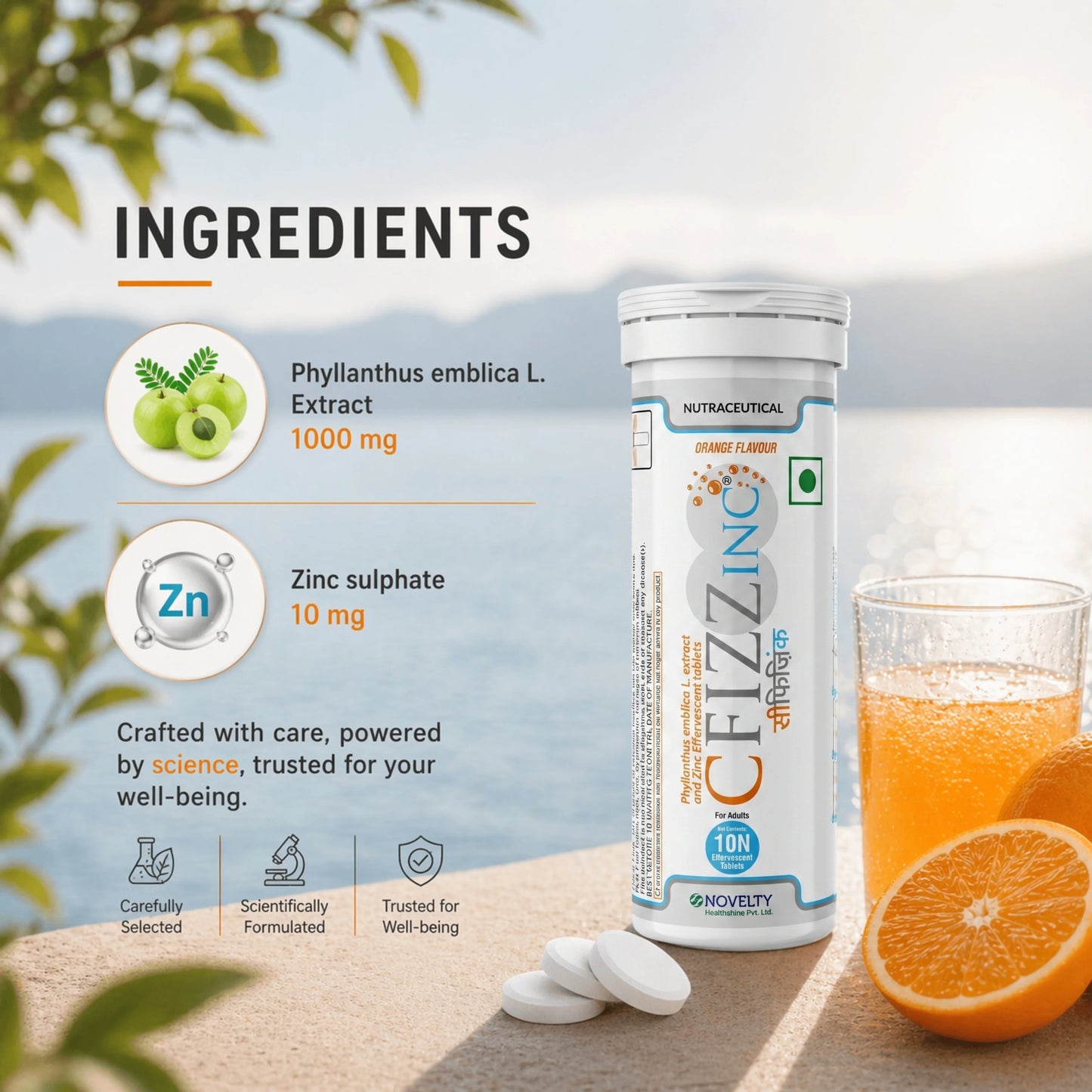 Cfizzinc – Vitamin C & Zinc Effervescent Tablet for Immunity & Skin
