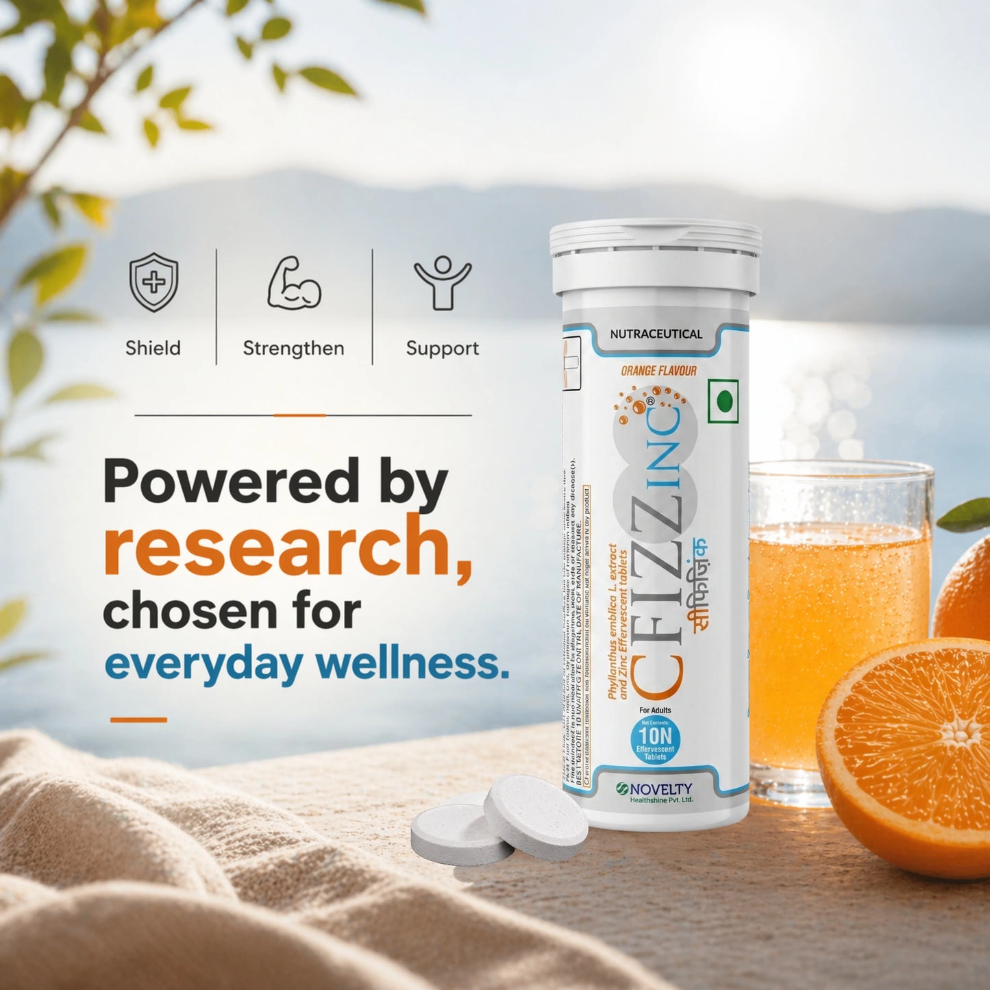 Cfizzinc – Vitamin C & Zinc Effervescent Tablet for Immunity & Skin