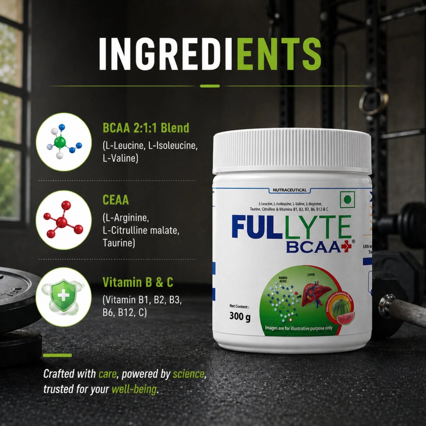 FULLYTE BCAA+ – Expertly Formulated Muscle Recovery & Liver Support