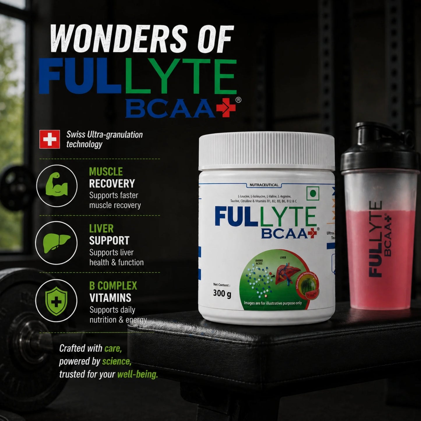FULLYTE BCAA+ – Expertly Formulated Muscle Recovery & Liver Support