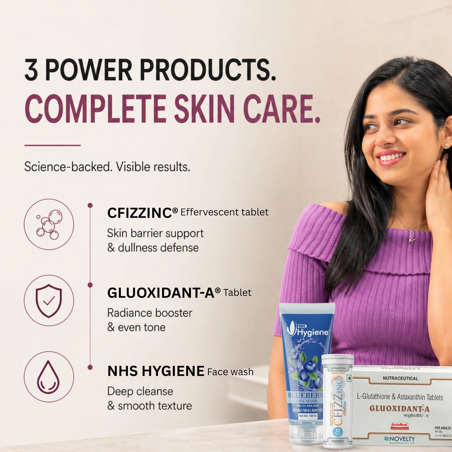 Glow Essentials Kit –  1 Month Complete Skin Transformation (Inside + Out)