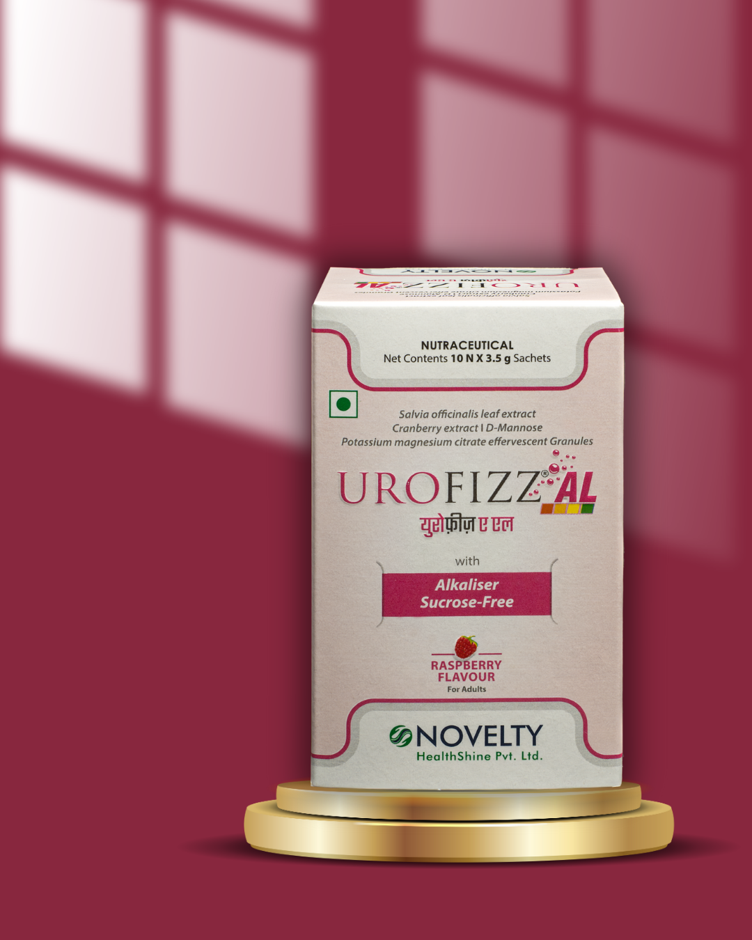 Urofizz AL packaging on a red background