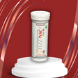 Supplement container on a red background